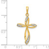 Lex & Lu 14k Yellow Gold Diamond Cross Pendant LAL3884 - 4 - Lex & Lu