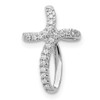 Lex & Lu 14k White Gold Diamond Cross Pendant LAL3893 - Lex & Lu