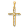 Lex & Lu 14k Yellow Gold Diamond Cross Pendant LAL3900 - Lex & Lu