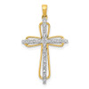 Lex & Lu 14k Yellow Gold Diamond Cross Pendant LAL3907 - Lex & Lu