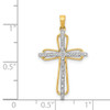 Lex & Lu 14k Yellow Gold Diamond Cross Pendant LAL3907 - 4 - Lex & Lu