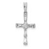 Lex & Lu 14k White Gold Diamond Cross Pendant LAL3915 - Lex & Lu