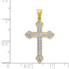 Lex & Lu 14k Yellow Gold & Rhodium Diamond Cross Pendant - 4 - Lex & Lu