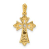 Lex & Lu 14k Yellow Gold Filigree Diamond Cross Pendant LAL3939 - 3 - Lex & Lu