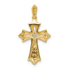 Lex & Lu 14k Yellow Gold Filigree Diamond Cross Pendant LAL3941 - 3 - Lex & Lu