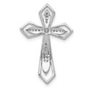 Lex & Lu 14k White Gold Polished Diamond Cross Chain Slide Pendant LAL3942 - 3 - Lex & Lu