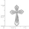 Lex & Lu 14k White Gold Polished Diamond Cross Chain Slide Pendant LAL3942 - 4 - Lex & Lu