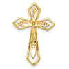 Lex & Lu 14k Yellow Gold Diamond Cross Chain Slide Pendant - 3 - Lex & Lu