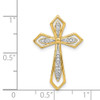 Lex & Lu 14k Yellow Gold Diamond Cross Chain Slide Pendant - 4 - Lex & Lu