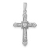 Lex & Lu 14k White Gold Filigree Diamond Cross Pendant LAL3944 - Lex & Lu