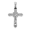 Lex & Lu 14k White Gold Filigree Diamond Cross Pendant LAL3946 - 3 - Lex & Lu