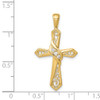 Lex & Lu 14k Yellow Gold AA Diamond Cross Pendant LAL3970 - 3 - Lex & Lu