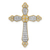 Lex & Lu 14k Yellow Gold Diamond Cross Pendant LAL3974 - Lex & Lu