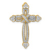 Lex & Lu 14k Yellow Gold Diamond Cross Pendant LAL3975 - Lex & Lu