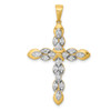 Lex & Lu 14k Yellow Gold Diamond Cross Pendant LAL3977 - Lex & Lu