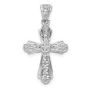 Lex & Lu 14k White Gold Diamond Cross Pendant LAL3983 - Lex & Lu