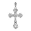 Lex & Lu 14k White Gold Diamond Cross Pendant LAL3988 - Lex & Lu