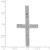 Lex & Lu 14k White Gold Diamond Latin Cross Pendant LAL3990 - 4 - Lex & Lu