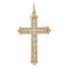 Lex & Lu 14k Yellow Gold Diamond Budded Cross Pendant - Lex & Lu