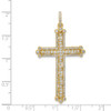 Lex & Lu 14k Yellow Gold Diamond Budded Cross Pendant - 4 - Lex & Lu