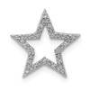 Lex & Lu 14k White Gold Small Diamond Star Chain Slide Pendant LAL4051 - Lex & Lu