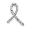 Lex & Lu 14k White Gold Awareness Diamond Slide Pendant - Lex & Lu