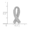 Lex & Lu 14k White Gold Breast Cancer Awareness Diamond Chain Slide Pendant - 4 - Lex & Lu