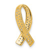 Lex & Lu 14k Yellow Gold Diamond Breast Cancer Awareness Pendant - 3 - Lex & Lu