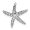 Lex & Lu 14k White Gold Diamond Starfish Chain Slide Pendant - Lex & Lu