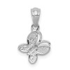 Lex & Lu 14k White Gold .01ct. Diamond Butterfly Pendant - 3 - Lex & Lu