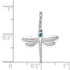 Lex & Lu 14k White Gold Blue & White Diamond Dragonfly Pendant - 4 - Lex & Lu