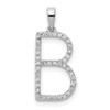 Lex & Lu 14k White Gold Diamond Initial B Pendant - Lex & Lu