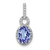 Lex & Lu 14k White Gold Tanzanite Diamond Pendant LAL4167 - Lex & Lu