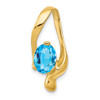 Lex & Lu 14k Yellow Gold 8x6mm Oval Blue Topaz slide - Lex & Lu