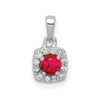 Lex & Lu 14k White Gold Diamond & Ruby Pendant LAL4201 - Lex & Lu