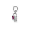 Lex & Lu 14k White Gold Diamond & Ruby Pendant LAL4201 - 2 - Lex & Lu