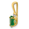 Lex & Lu 14k Yellow Gold w/Rhodium Diamond & Emerald Pendant LAL4209 - 2 - Lex & Lu