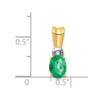 Lex & Lu 14k Yellow Gold w/Rhodium Diamond & Emerald Pendant LAL4209 - 4 - Lex & Lu