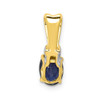 Lex & Lu 14k Yellow Gold w/Rhodium Diamond & Sapphire Pendant LAL4210 - 3 - Lex & Lu