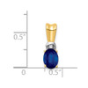 Lex & Lu 14k Yellow Gold w/Rhodium Diamond & Sapphire Pendant LAL4210 - 4 - Lex & Lu