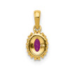 Lex & Lu 14k Yellow Gold w/Rhodium Diamond & Ruby Pendant - 3 - Lex & Lu