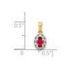 Lex & Lu 14k Yellow Gold w/Rhodium Diamond & Ruby Pendant - 4 - Lex & Lu