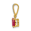 Lex & Lu 14k Yellow Gold Diamond and Ruby Pendant LAL4217 - 2 - Lex & Lu