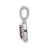 Lex & Lu 14k White Gold Diamond & Ruby Square Pendant - 2 - Lex & Lu