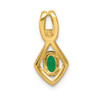 Lex & Lu 14k Yellow Gold Diamond & Emerald Pendant LAL4258 - 3 - Lex & Lu