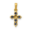 Lex & Lu 14k Yellow Gold Sapphire and Diamond Cross Pendant - 3 - Lex & Lu