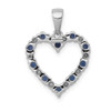 Lex & Lu 14k White Gold Diamond and Sapphire Heart Pendant LAL4277 - 3 - Lex & Lu