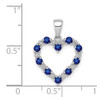 Lex & Lu 14k White Gold Diamond and Sapphire Heart Pendant LAL4277 - 4 - Lex & Lu