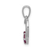 Lex & Lu 14k White Gold Diamond and Ruby Heart Pendant LAL4281 - 2 - Lex & Lu