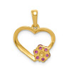 Lex & Lu 14k Yellow Gold Diamond and Ruby Heart Pendant LAL4282 - 3 - Lex & Lu